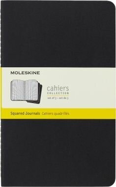 Блокнот Moleskine CAHIER JOURNAL Large 130х210мм обложка картон 80стр. клетка черный (3шт)