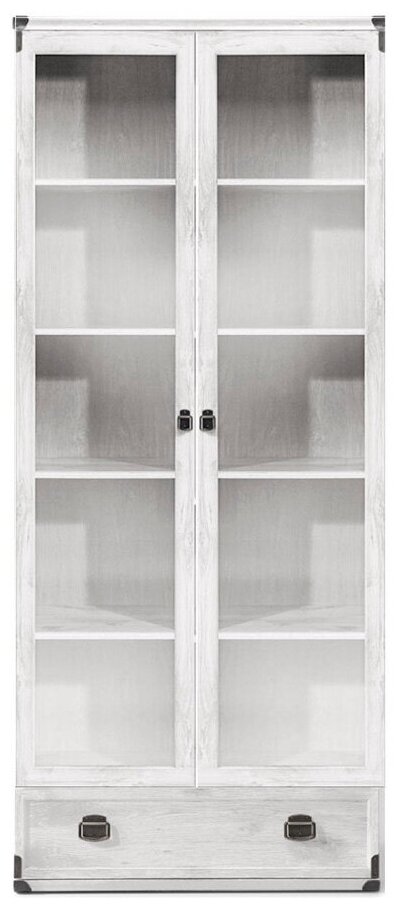 Шкаф-витрина книжный БРВ-мебель Индиана JWIT2D1S, (ШхГхВ): 80х40х195.5 см, сосна каньйон - фотография № 2