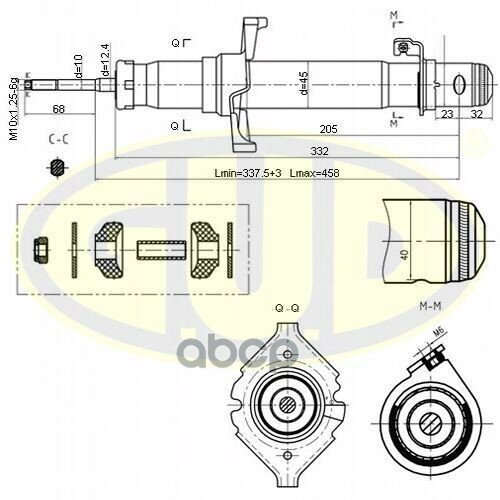 Амортизатор Пер Прав Газ Hon Accord Ix 08- G.U.D арт. GSA340036