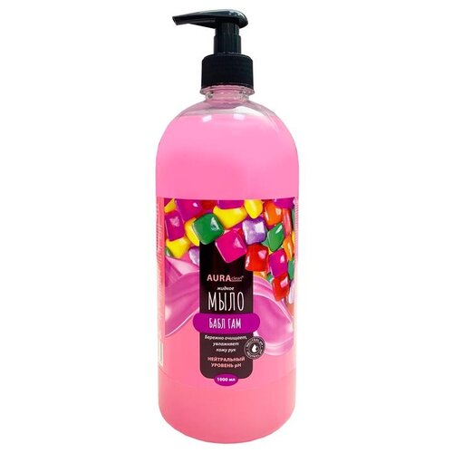 Aura clean Крем-мыло жидкое Бабл Гам бабл-гам, 500 мл, 550 г