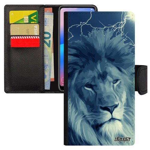 фото Чехол-книжка на мобильный samsung galaxy a40, "лев" саванна африка utaupia