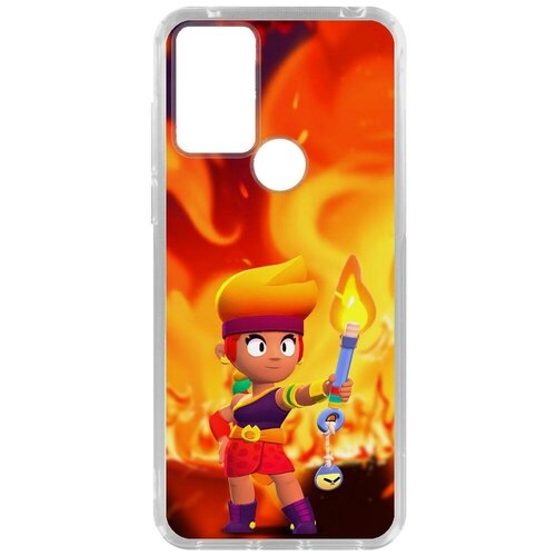 Чехол-накладка Krutoff Clear Case Brawl Stars-Амбер для TCL 305 чехол накладка krutoff soft case brawl stars эдгар для tcl 305 черный