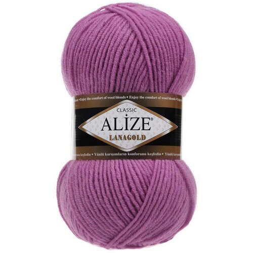 Пряжа Alize Lanagold темная сухая роза (440), 51%акрил/49%шерсть, 240м, 100г, 1шт