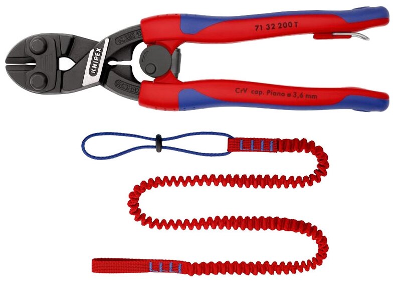 Болторезы Knipex 71 32 200 T BK со страховочным креплением 200 мм