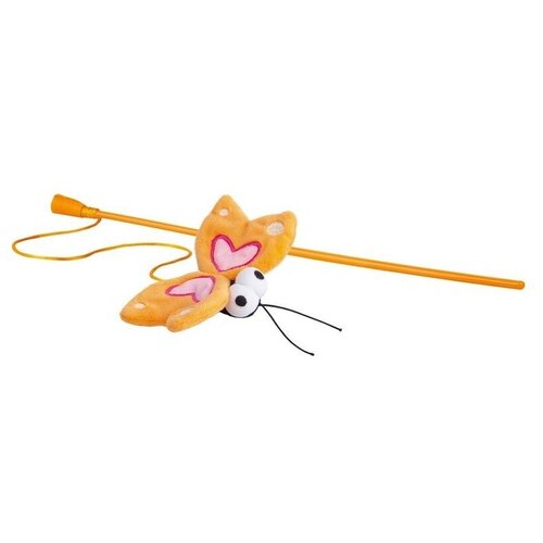 для кошек Rogz Catnip Butterfly Magic Stick, оранжевый rogz catnip fluffy magic stick orange игрушка дразнилка для кошек в виде удочки с плюшевым мячом оранжевая