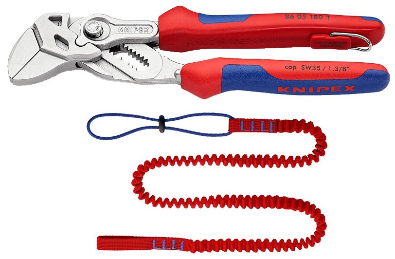 Клещи Knipex 86 05 180 T BK со страховочным креплением 180 мм