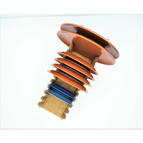 Держатель/ подставка для хранения тарелок / сушка / посудосушитель TETRIS для 13 тарелок из массива дуба 46 см х 14 см х 11 см