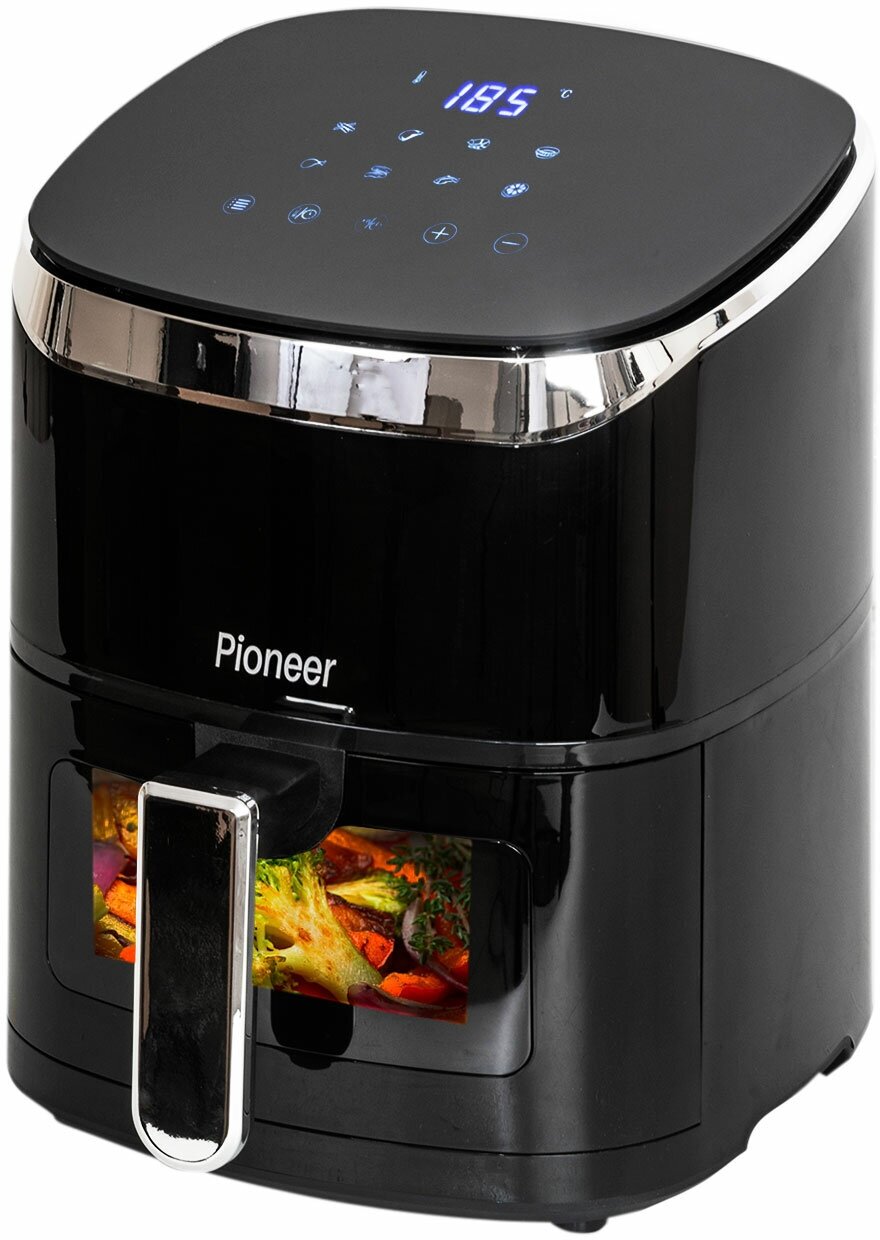 Аэрогриль Pioneer 4 л для приготовления без жира И масла 8 программ таймер 60 минут 1600 Вт