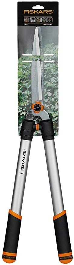 Телескопические ножницы Fiskars для живой изгороди с прямым лезвием (800-1000 мм) - фотография № 1