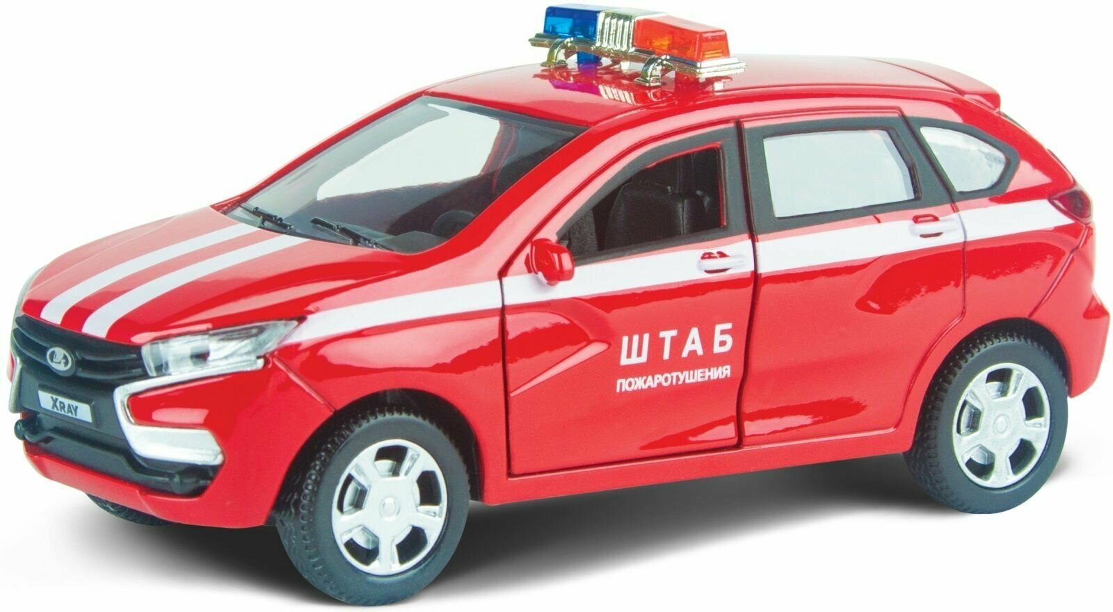 Машинка лада XRAY пожарная, полиция и дпс, масштаб 1:36, красная