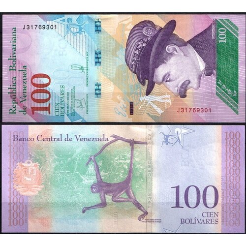 Венесуэла 100 боливар 2018 (UNC Pick 106) набор банкнот венесуэла 21 штука 2008 2018 год unc