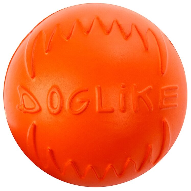Доглайк Мяч средний для собак всех пород (оранжевый) - фотография № 1