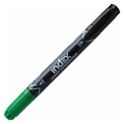 Маркер перманентный, двуцветный, двусторонний, черно-зеленый IMP101/BK-GN (25 шт)