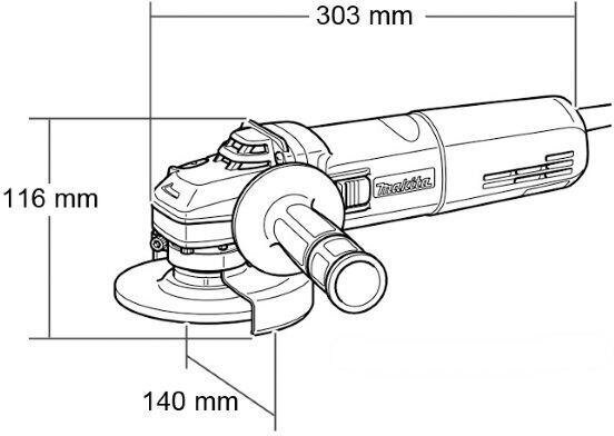 Угловая шлифмашина Makita GA5040C, 1400 Вт, 125 мм с регулировкой оборотов - фотография № 19