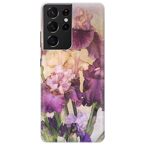фото Re:pa чехол - накладка artcolor для samsung galaxy s21 ultra с принтом "фиолетовые цветы"