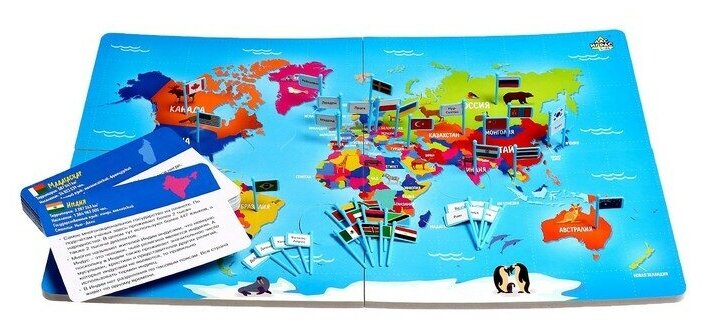 Развивающий набор «Карта мира флаги и столицы», в пакете