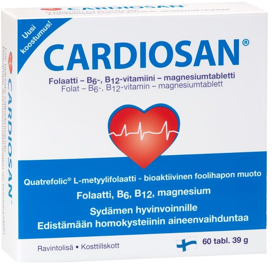 Cardiosan 60 таблеток, 39 г витамины группы В, важных для здоровья сердца (Кардиосан)