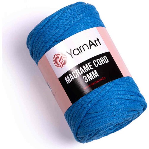 Пряжа YarnArt Macrame cord 3mm темно-голубой (786), 60%хлопок/40%полиэстер/вискоза, 85м, 250г, 5шт