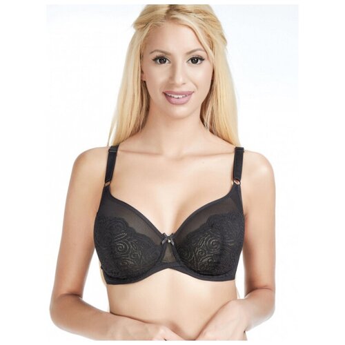 Бюстгальтер  Lanny mode, чашка на косточках, мягкая, размер 100D, черный