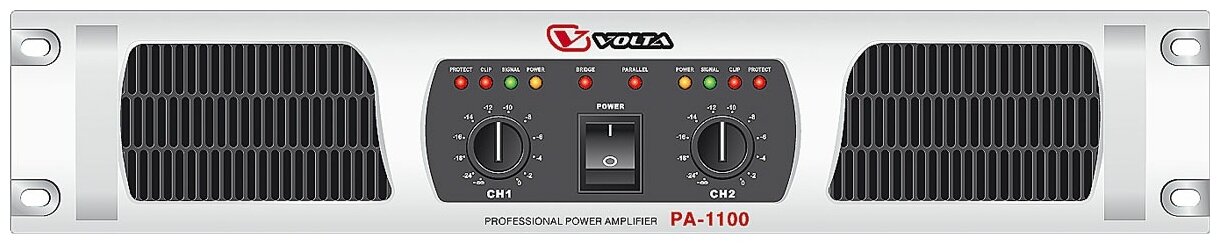 VOLTA PA-1700 Усилитель мощности двухканальный. Мощность (8/4/2 Ом) 2х1000 Вт/ 2х1700 Вт/ 2х2200