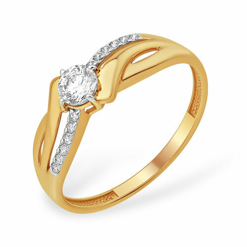 Кольцо Яхонт, золото, 585 проба, Swarovski Zirconia, фианит, размер 20, бесцветный кольцо яхонт золото 585 проба фианит размер 20