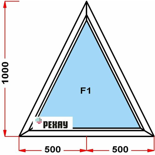 Окно из профиля РЕХАУ GRAZIO (1000 x 1000), треугольное, не открывающееся, 3 стекла