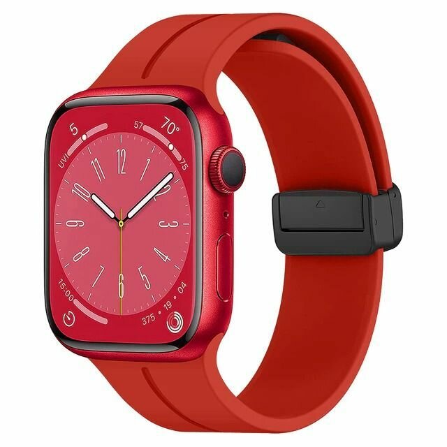 Ремешок силиконовый с магнитной застежкой для Apple Watch 38 /40 /41, красный