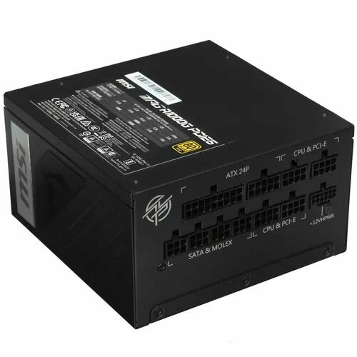 Блок питания MSI MPG A1000G PCIE5, 1000W, 80+ Gold, полностью модульный, ATX 3.0, PCIE5, RTL