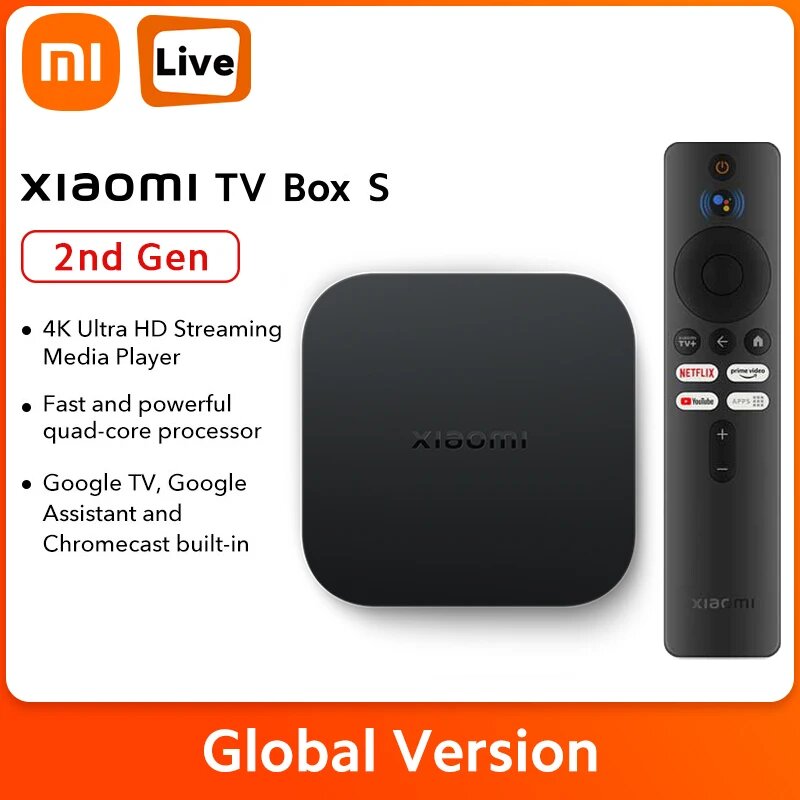 Телеприставка Xiaomi Mi TV Box S, черная, Special Offer, Европейская — фото 1