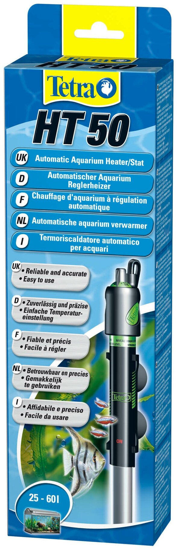Терморегулятор Tetra Tetra HT 50, 50 Вт, для аквариумов, 25-60л