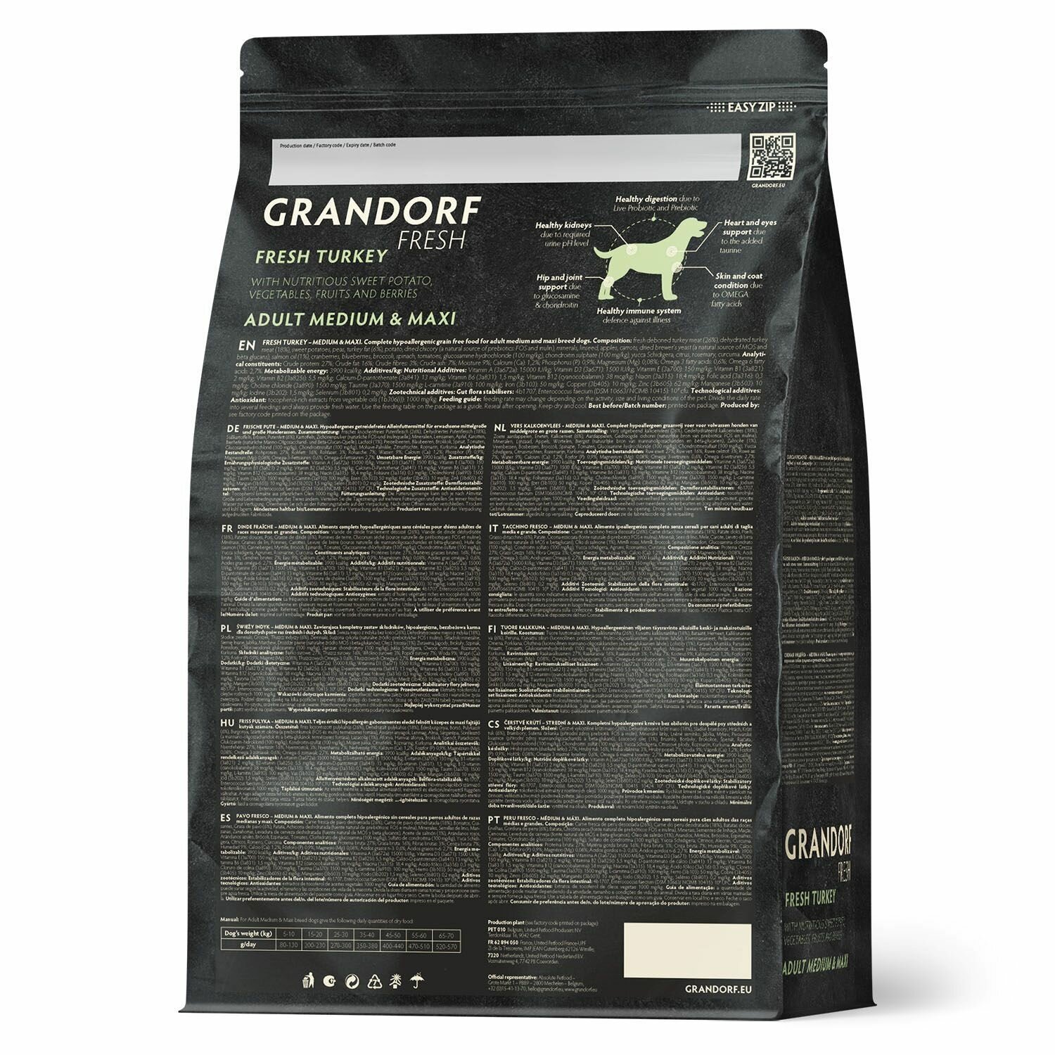 Сухой беззерновой корм Grandorf Fresh Adult Med&Maxi Turkey&Sweet Potato (Свежее мясо индейки с бататом для собак средних и крупных пород) 1 кг — фото 1