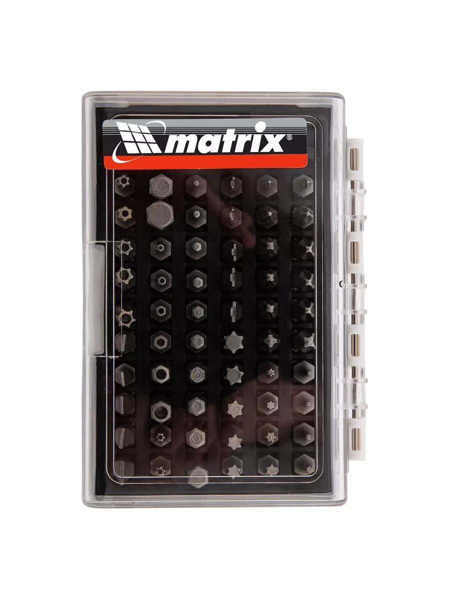 Набор бит с магнитным держателем CrV 61шт MATRIX 11387