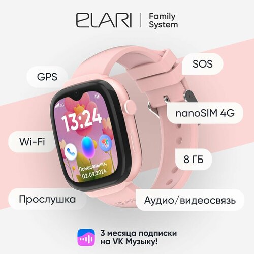 Elari Детские смарт-часы KidGram Watch 4G - розовый 7490₽