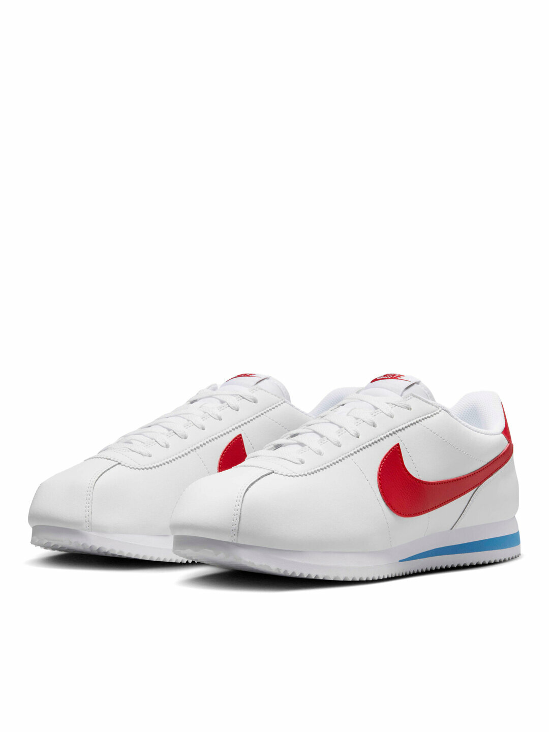 Кроссовки NIKE Cortez, размер 12.5 US, белый/красный/голубой — фото 1