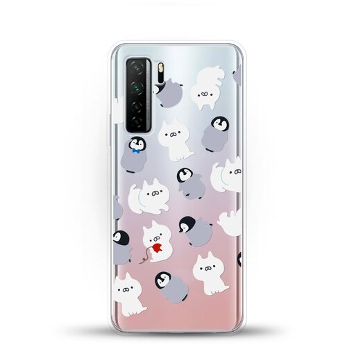 фото Силиконовый чехол котики и пингвины на honor 30s andy & paul