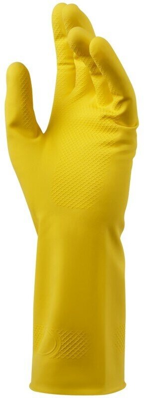 Перчатки хозяйственные резиновые, 3 пары, размер S, цвет желтый - фотография № 4