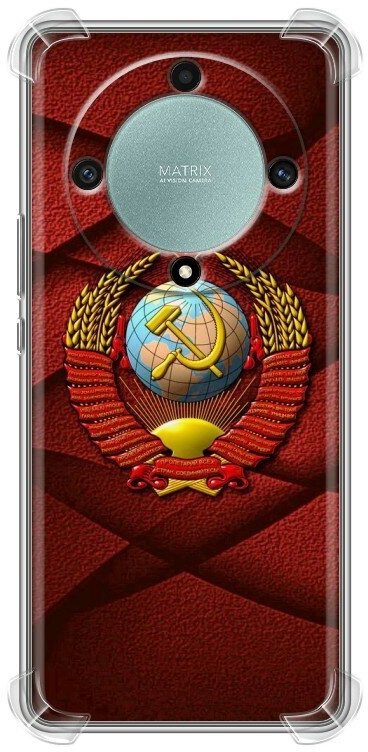 Дизайнерский силиконовый с усиленными углами чехол для Хонор Х9а / Huawei Honor X9a Герб СССР