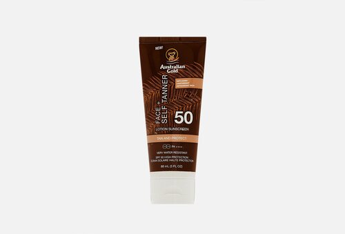 Australian Gold SPF 50 Face + Self Tanner, бронзатор замедленного действия (88 мл)