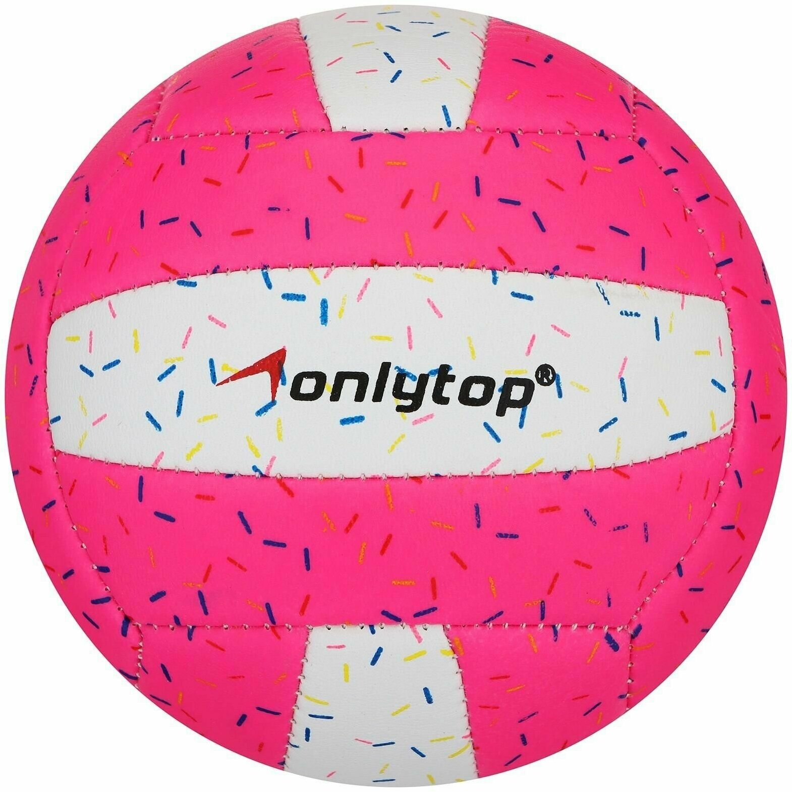 Мяч волейбольный ONLYTOP Пончик , ПВХ, машинная сшивка, 18 панелей, размер 2