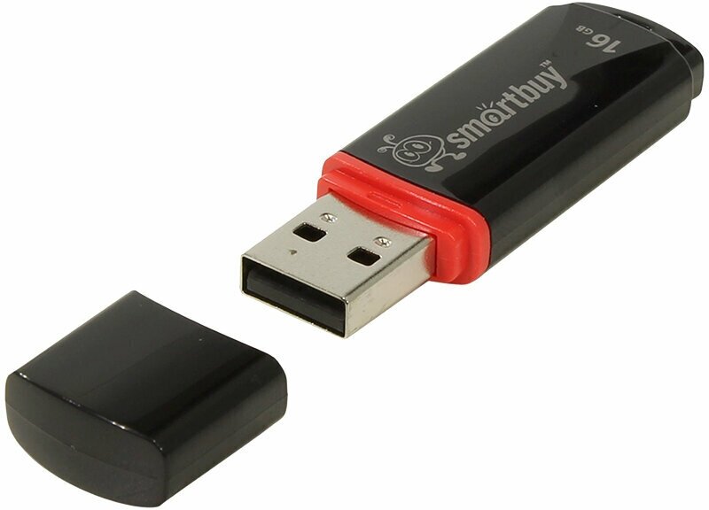 Флеш-диск 16 GB, SmartBuy Crown, USB 2.0, черный