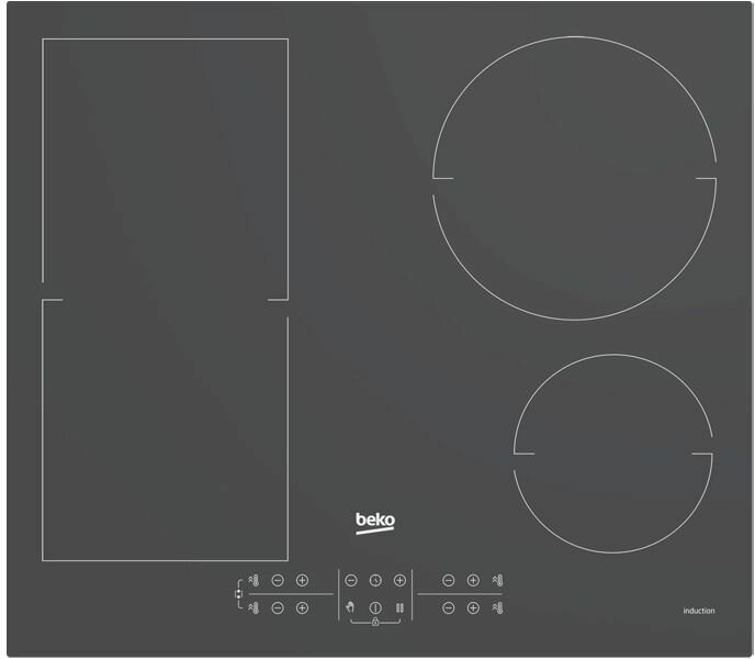 Индукционная варочная панель Beko HII64200FMTZG, независимая, серый