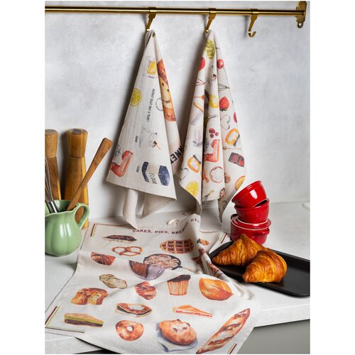 Набор кухонных полотенец для рук комплект из 3 шт