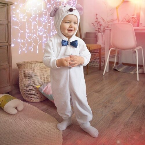 фото Карнавальный костюм для малышей «мышонок с бабочкой», велюр, хлопок, рост 74-92 см страна карнавалия