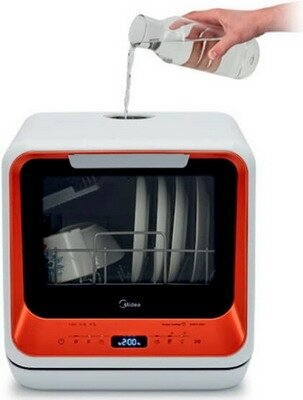 Компактная посудомоечная машина Midea MCFD42900ORMINI-i, оранжевый - фотография № 6
