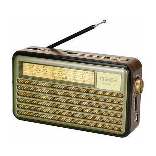 Bluetooth радиоприемник в стиле Ретро с солнечной панелью Meier M-521BT-S Gray 218700₽