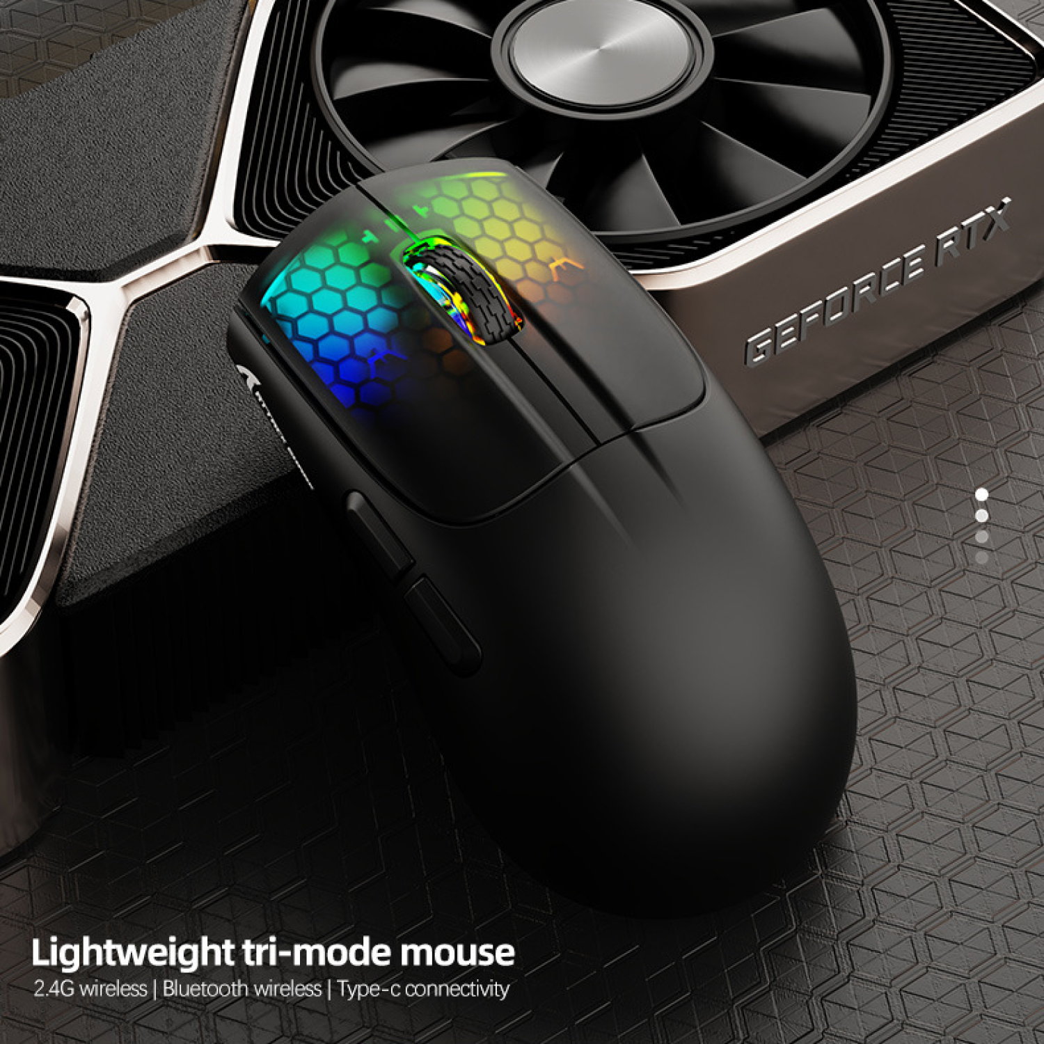 Беспроводная мышь Attack Shark X5 Bluetooth+2.4G+проводная с RGB подсветкой компьютерная мышка для компьютера белая ультралегкая mouse Wireless mice