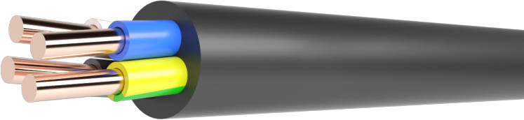 Кабель силовой АВВГ 4х2.5(ок)(N)-0.660 однопроволочный | код. | Алюр ( 100м. )