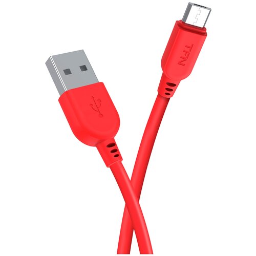 TFN кабель microUSB 1.0m PVC red кабель tfn forza micro usb usb плетеный 3a 1 метр черный красный tfn cfzmicusb1mrd