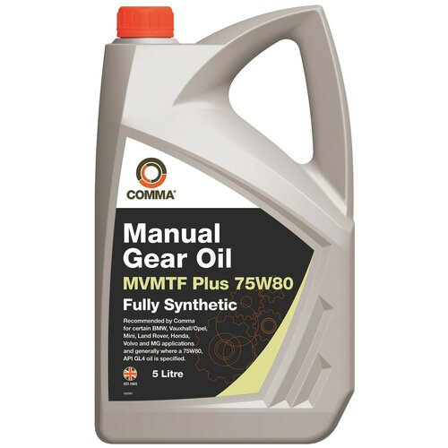 COMMA 75W80 MVMTF PLUS (5L)_масло трансмиссионное для МКПП! синтетическое\ API GL-4