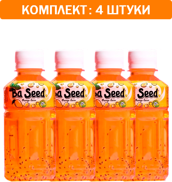 Напиток Ba Seed Манго с семенами базилика 4шт по 230 мл